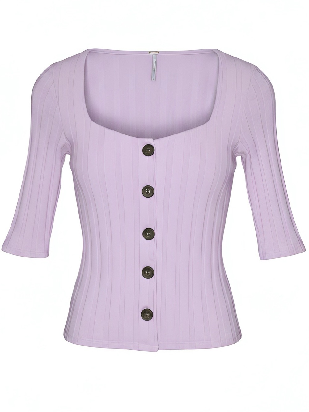Free People Central Park Ribbed Knit Fitted Cardigan Top Blush Pink XS - Picture 3 of 7